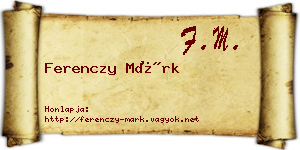 Ferenczy Márk névjegykártya